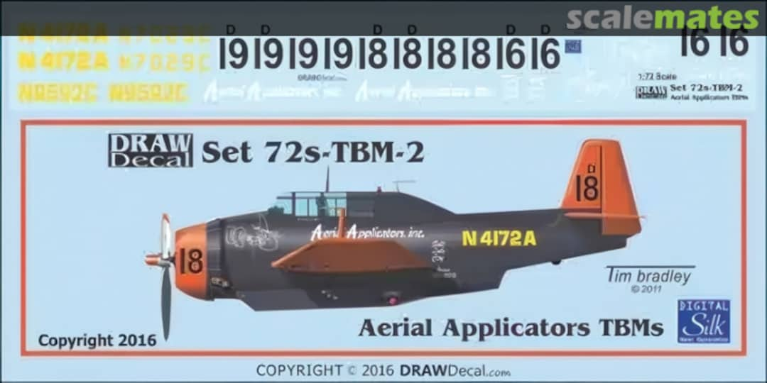 Boxart Aerial Applicators TBMs 72-TBM-2 Draw Decal