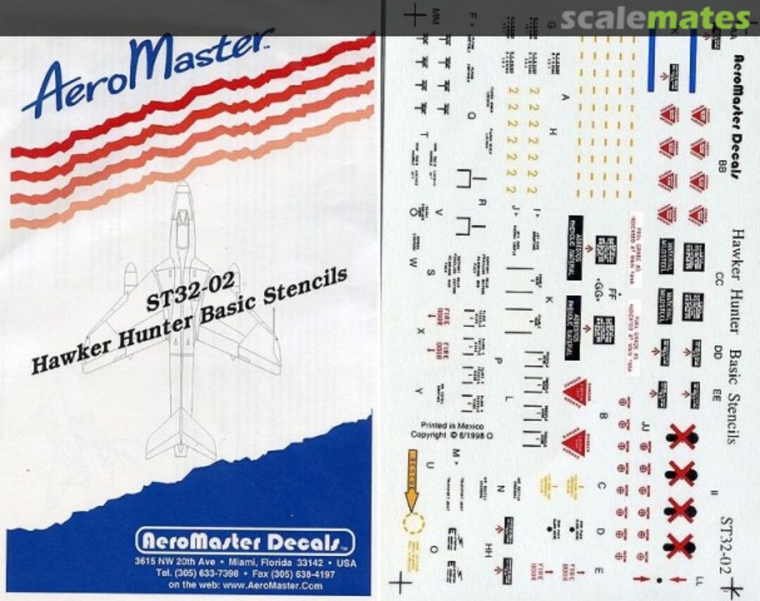 Boxart Hawker Hunter Basic Stencils ST32-02 AeroMaster