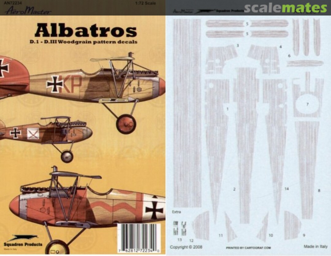 Boxart Albatros D.I - D.III Woodgrain pattern decals AN72234 AeroMaster