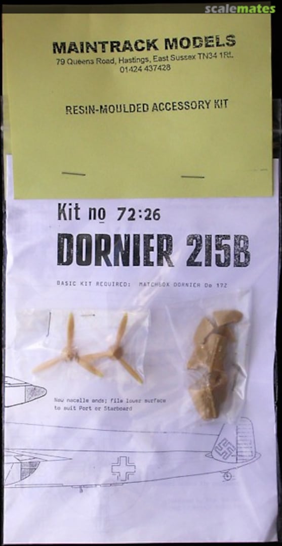 Boxart Dornier 215B Conversion 72:26 Maintrack Models