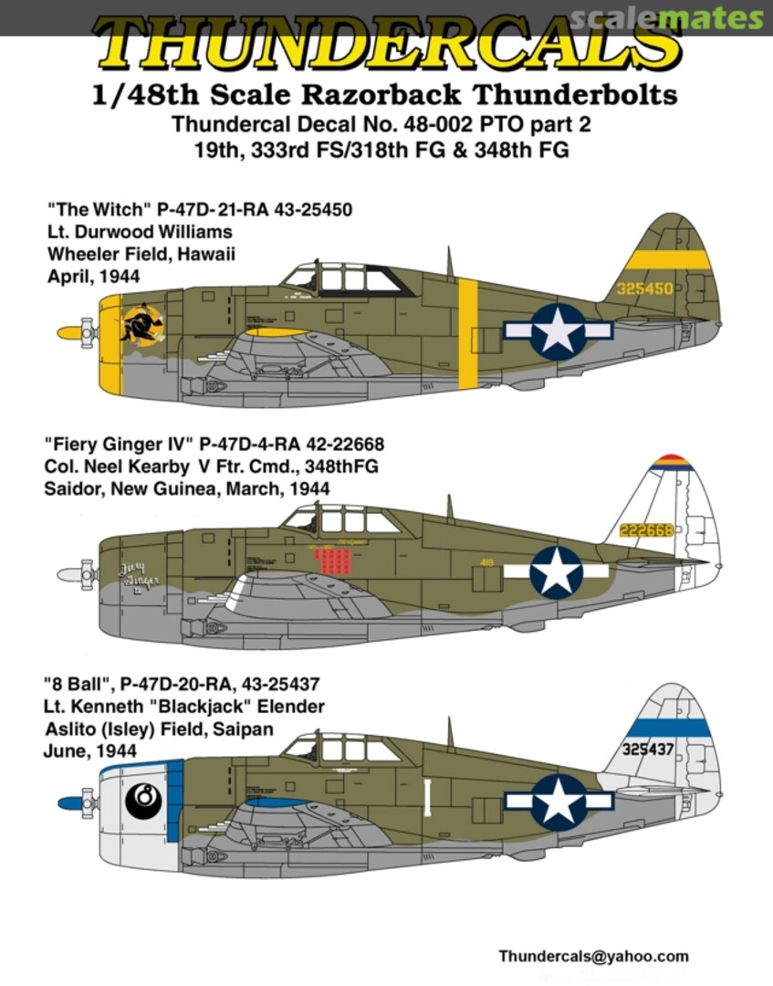 Boxart P-47D Razorback Thunderbolts PTO Part 2 TCA48002 ThunderCals