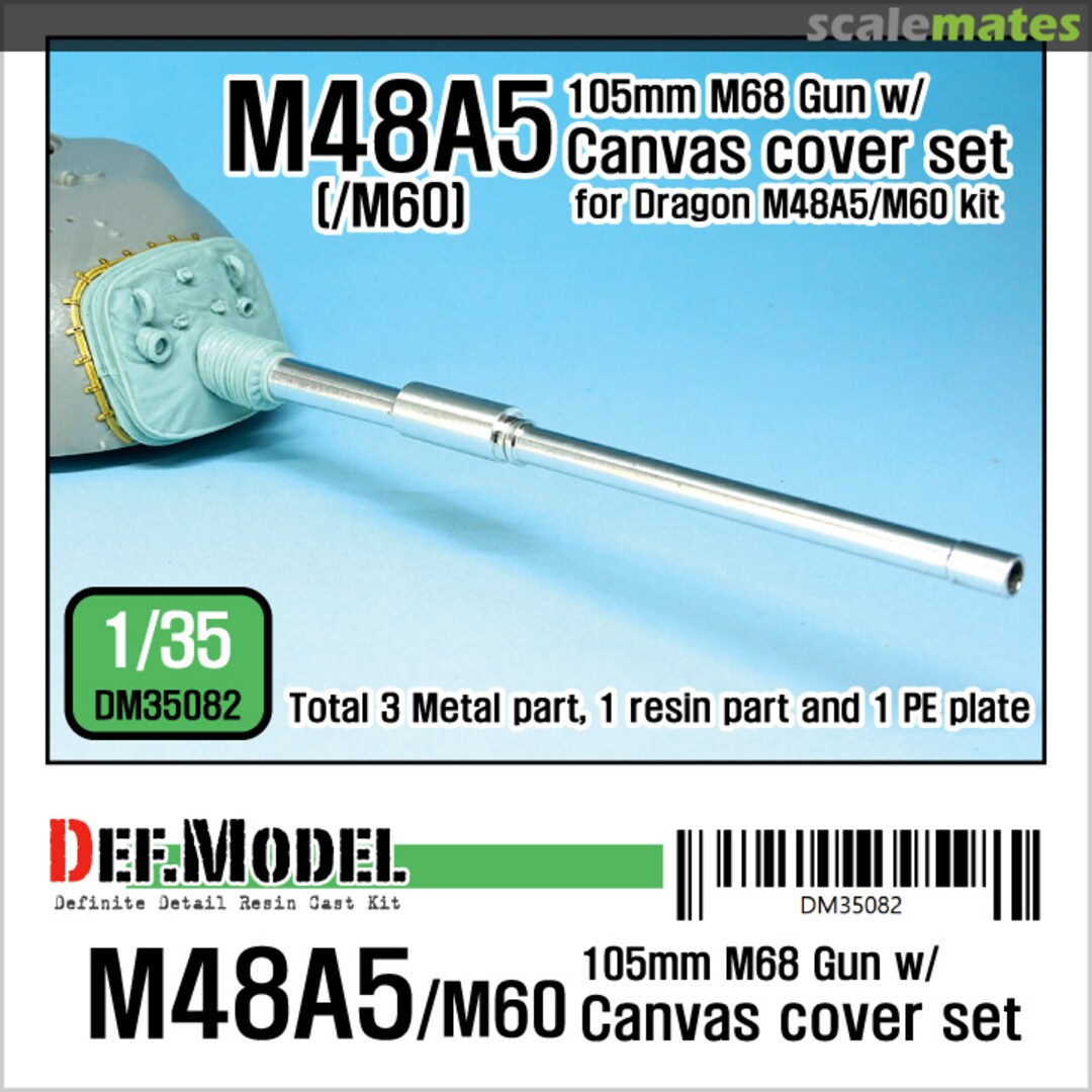 Boxart US M48A5/M60 M68 Main Gun w/Canvas Cover Set for Dragon DM35082 Def.Model