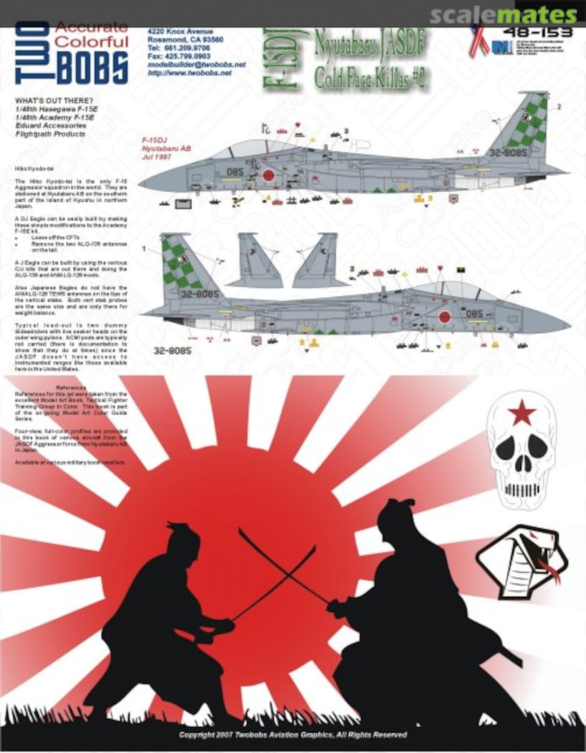 Boxart F-15DJ Nyutabaru JASDF Cold Face Killas #2 48-153 TwoBobs Aviation Graphics