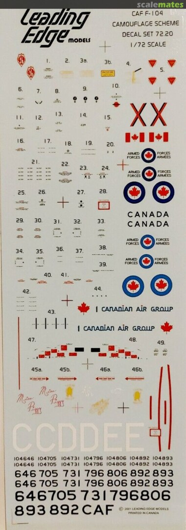 Contents CAF CF-104 Starfighter Camouflage Scheme 72.20 Leading Edge