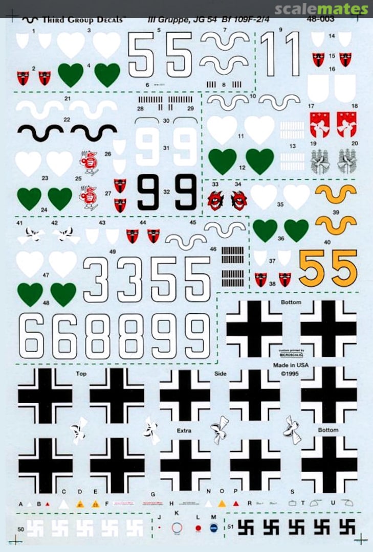 Boxart Messerschmitt Bf 109F-2/4 48-003 Third Group Decals