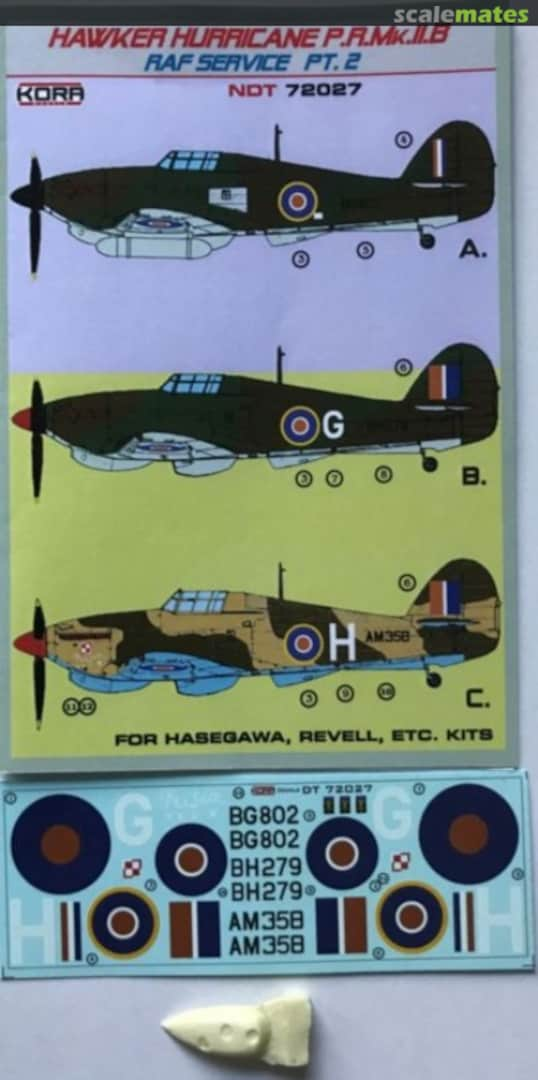 Boxart Hawker Hurricane P.R.Mk.II.B NDT72027 Kora Models