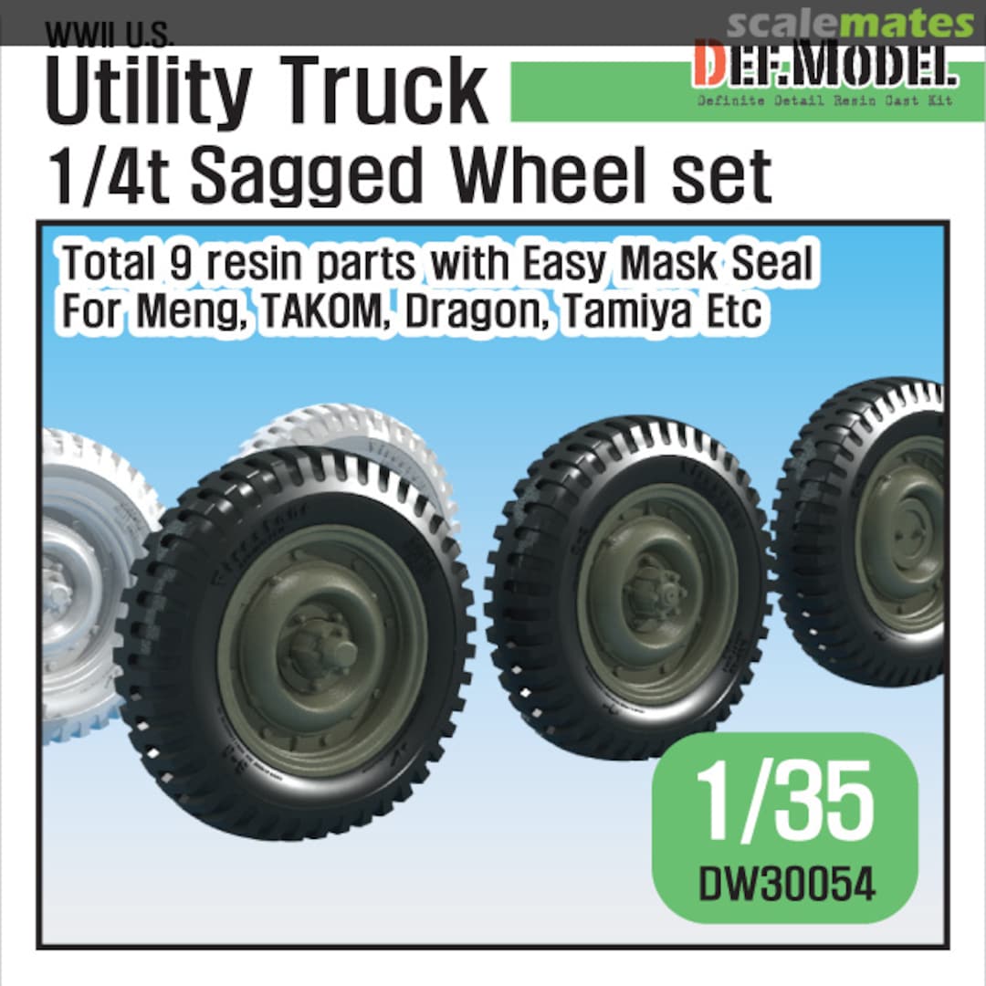 Boxart Utility Truck 1/4t Sagged Wheel set DW30054 Def.Model