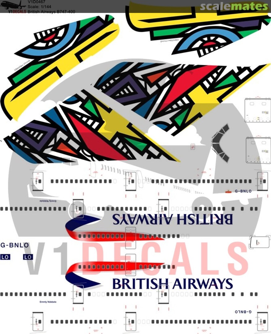 Boxart British Airways Boeing 747-400 V1D0467-200 V1 Decals