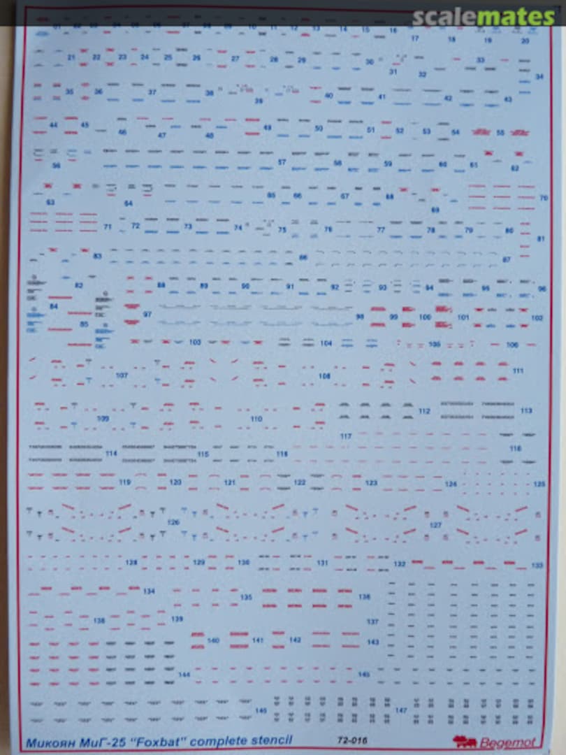Boxart Mikoyan MiG-25 "Foxbat" full stencil 72-016 Begemot