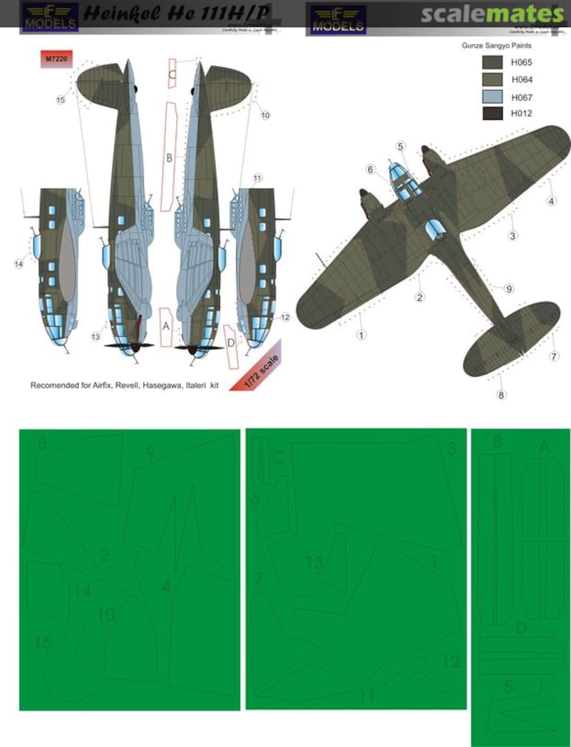 Boxart Heinkel He 111H/P (Camouflage Painting Masks) M7220 LF Models