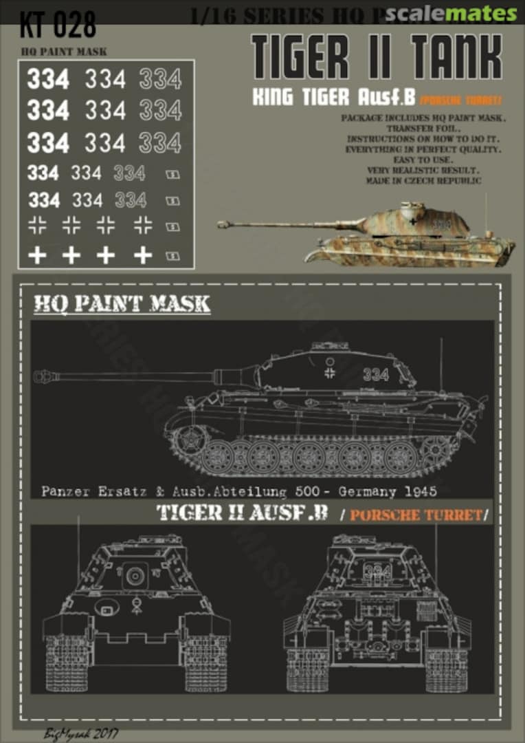 Boxart King Tiger Panzer Ersatz & Ausb. Abteilung 500 - Germany 1945 Paint Mask KT 028 HQ-Masks