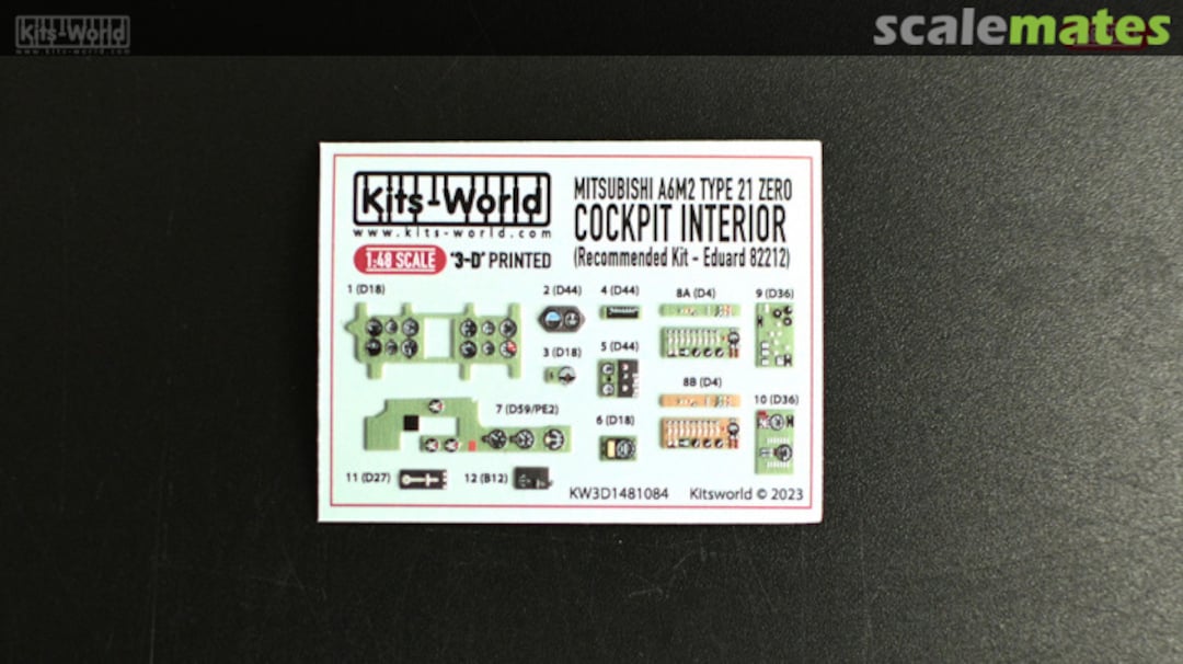 Boxart Mitsubishi A6M2 Type 21 Cockpit Interior KW3D1481084 Kits-World