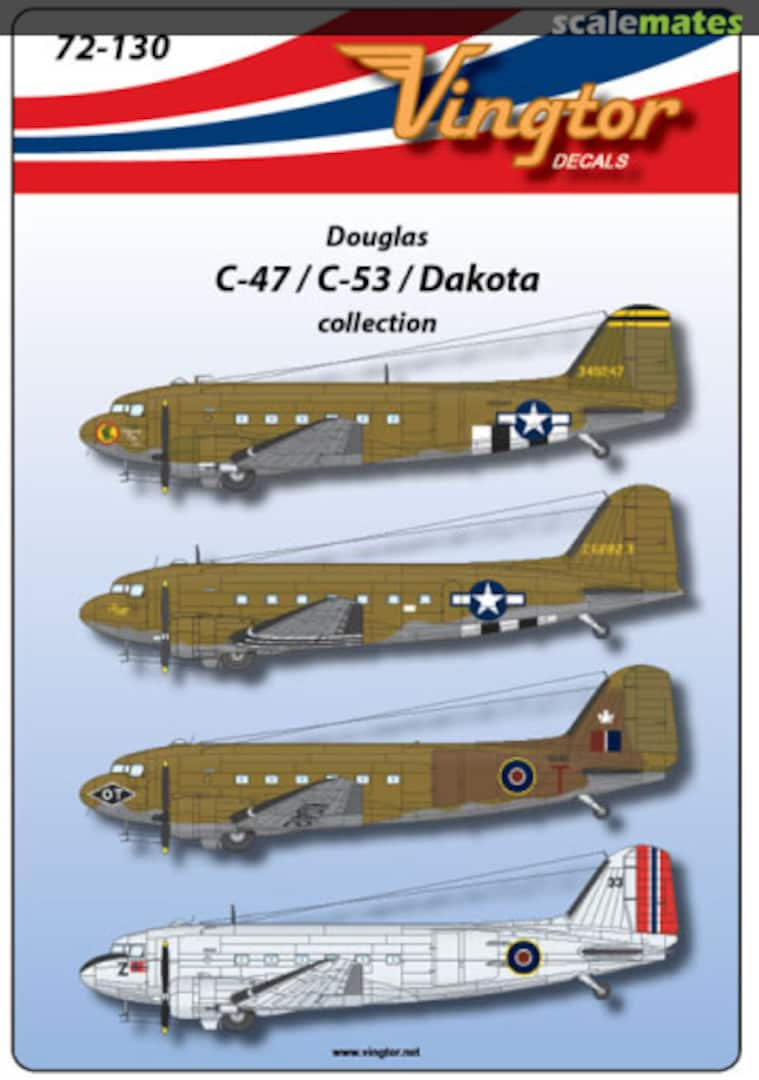 Boxart Douglas C-47/C-53/Dakota 72-130 Vingtor Decals