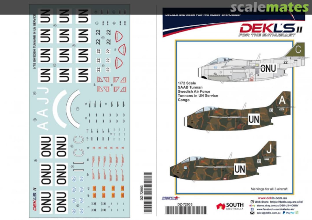 Boxart Saab Tunnan Swedish Air Force DZ-72003 DEKL's