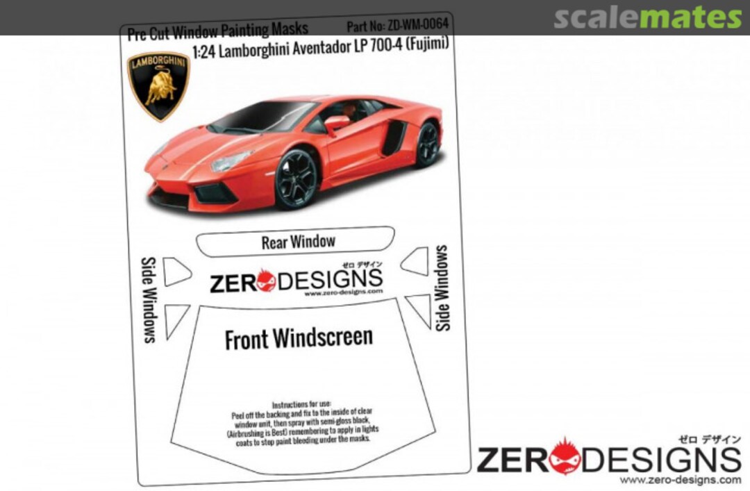 Boxart Lamborghini Aventador LP 700-4 Pre Cut Window Painting Masks ZD-WM-0064 Zerodesigns