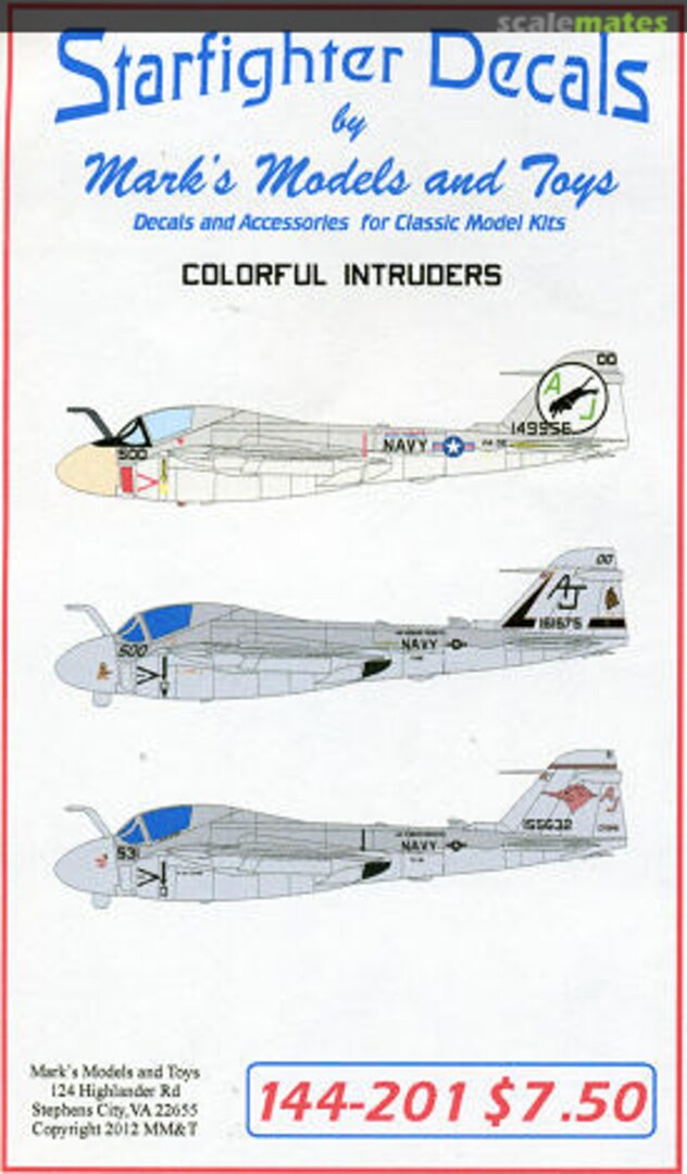 Boxart Colorful Intruders 144-201 Starfighter Decals