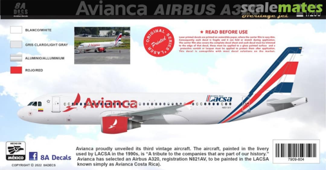 Boxart Airbus A320 7909-804 8aDecs