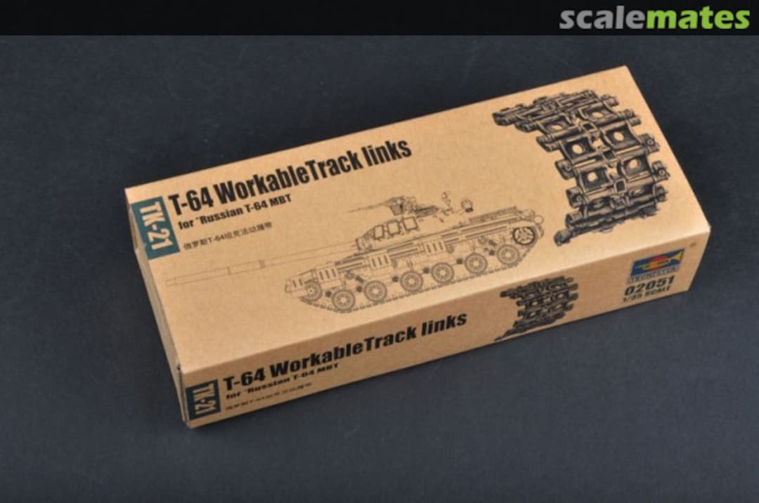 Boxart T-64 Workable Track links 02051 Trumpeter