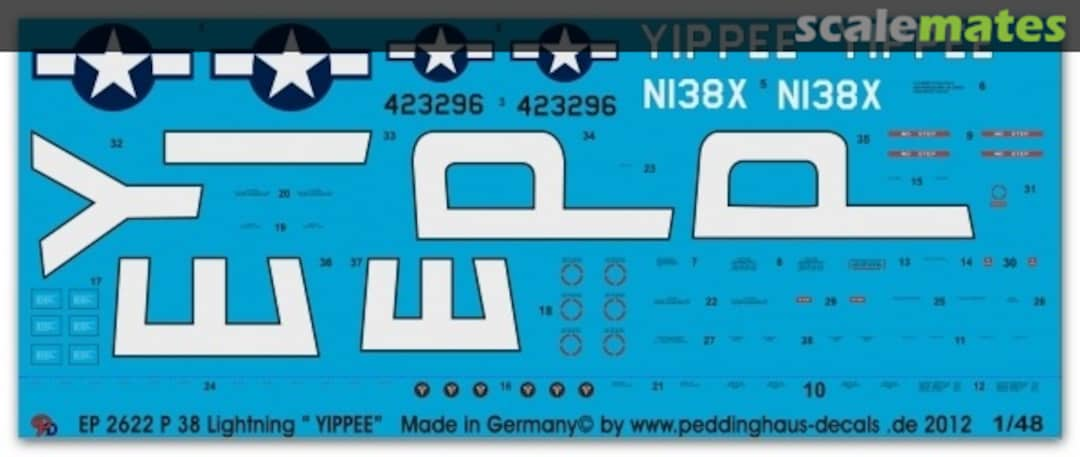 Boxart P 38 Ligthning " Yippee" EP 2622 Peddinghaus-Decals