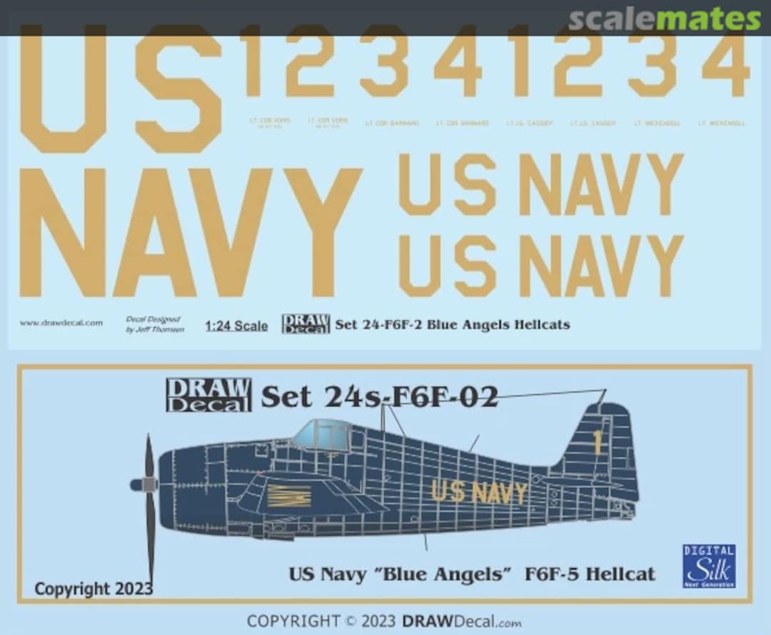 Boxart US Navy “Blue Angels” F6F-5 Hellcat 24-F6F-02 Draw Decal