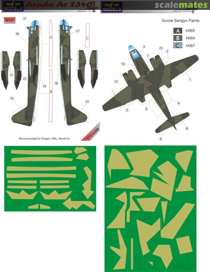 Boxart Arado Ar 234C (Camouflage Painting Masks) M7227 LF Models