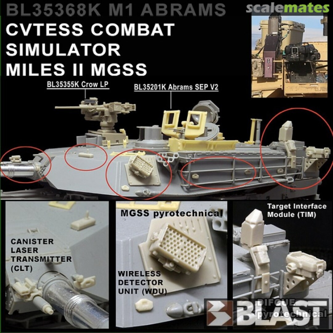 Boxart BL35368K - M1 ABRAMS CVTESS COMBAT SIMULATOR MILES II/MGSS BL35368K Blast Models