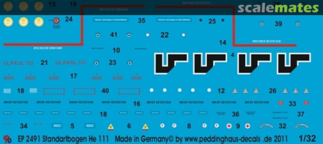 Boxart Standartbogen He 111 EP 2491 Peddinghaus-Decals