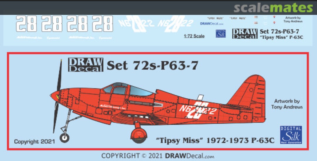 Boxart "Tipsy Miss" 1972-1973 P-63C 72-P63-07 Draw Decal