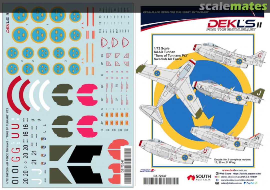 Boxart Saab Tunnan Swedish Air Force DZ-72047 DEKL's