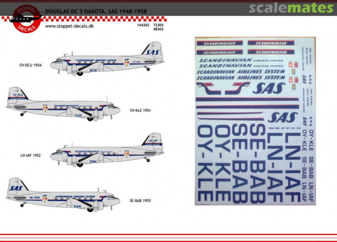 Boxart Douglas DC 3 Dakota, SAS 048302 Stoppel Decals