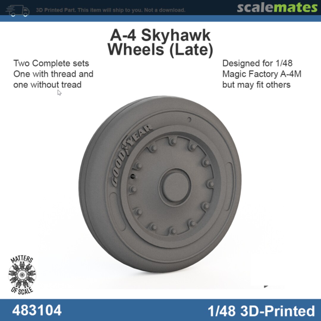 Boxart A-4 Skyhawk Wheels (Late) 483194 Matters of Scale