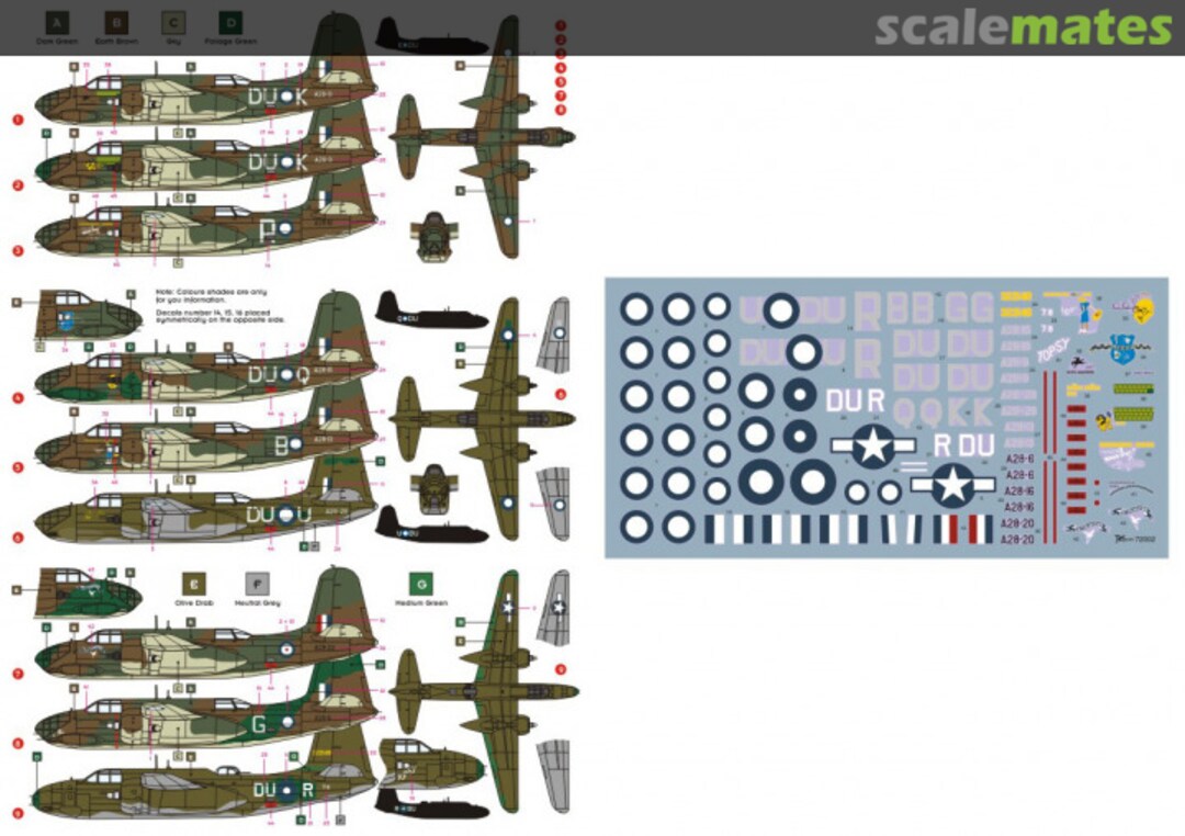 Contents DB-7B / A-20 Boston 72002 DK Decals