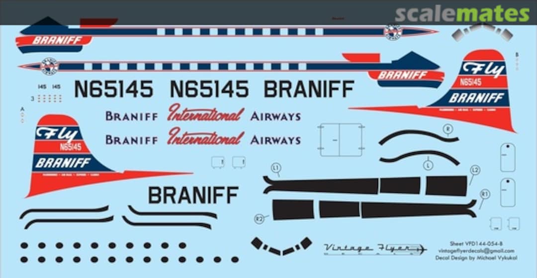 Boxart DC-4 Braniff VFD072-054 Vintage Flyer Decals