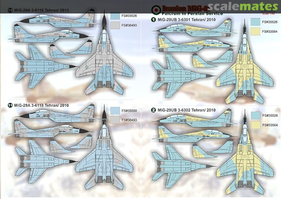 Boxart Mikoyan MIG-29A/MiG-29UB Iranian 48-129 Print Scale