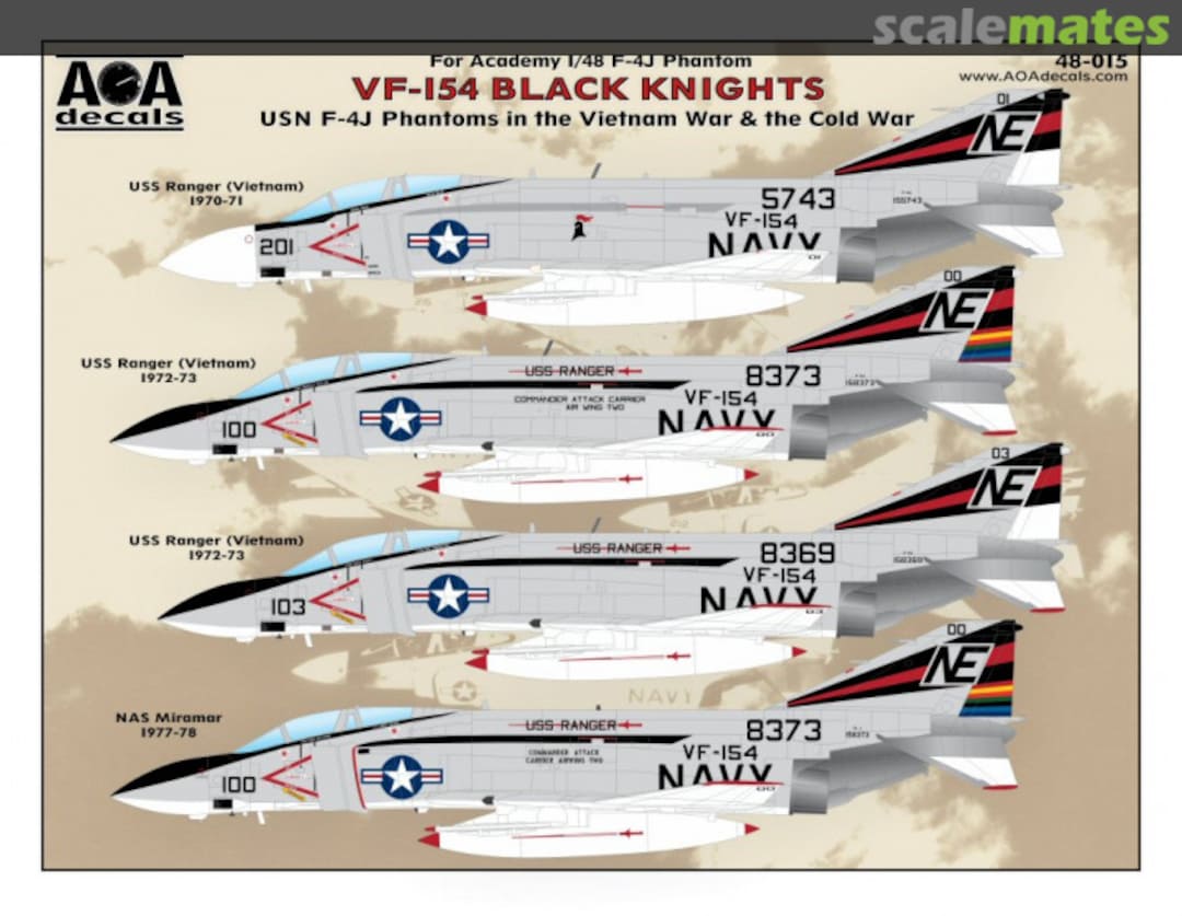 Boxart VF-154 Black Knights 48-015 AOA decals