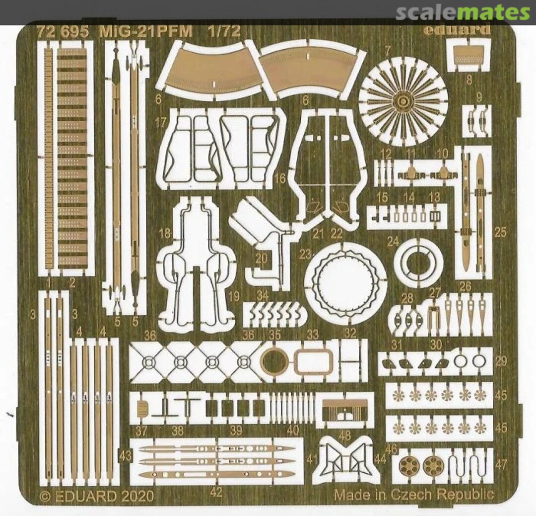 Contents MiG-21PFM upgrade set 72695 Eduard