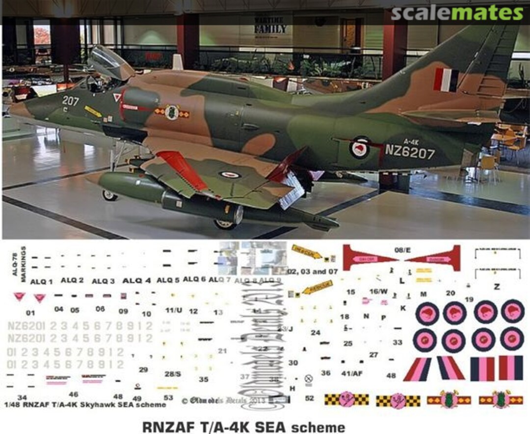 Boxart RNZAF T/A-4K Skyhawk SEA scheme OMD0132 Oldmodels Decals