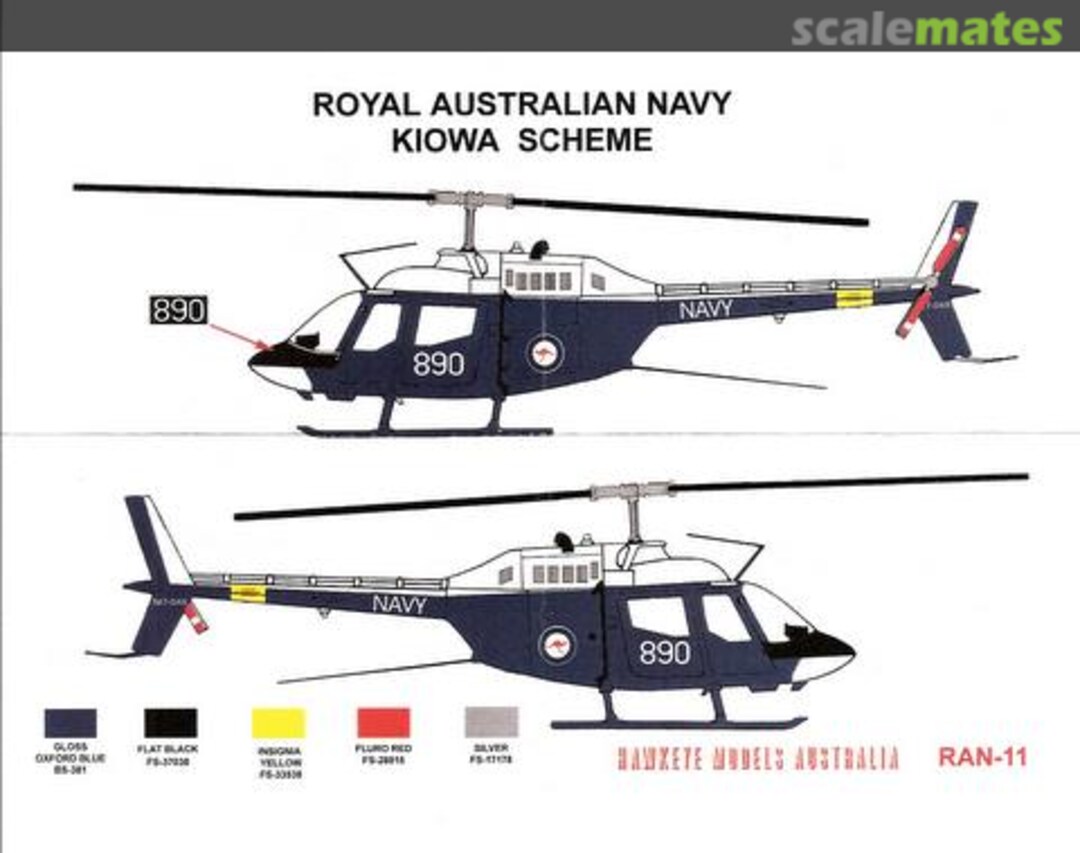 Boxart RAN, Bell OH-58A Kiowa RAN-11 Hawkeye Models