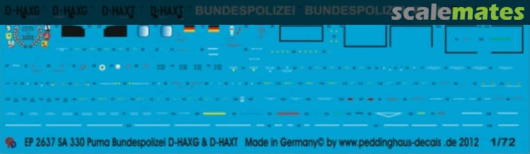 Boxart SA330 Puma Bundespolizei D-HAXG & D-HAXT EP 2637 Peddinghaus-Decals