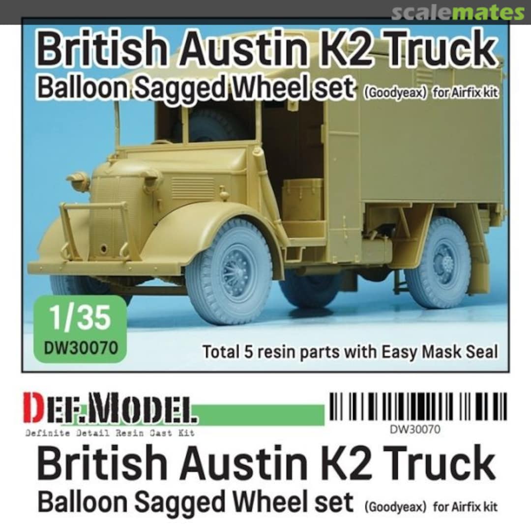 Boxart British Austin K2 Truck Balloon Sagged wheel set DW30070 Def.Model