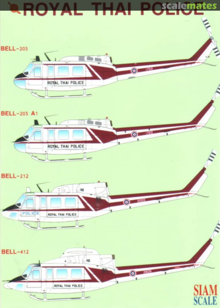 Boxart Royal Thai Police Bell 205/206/212/412 72017 Siam Scale