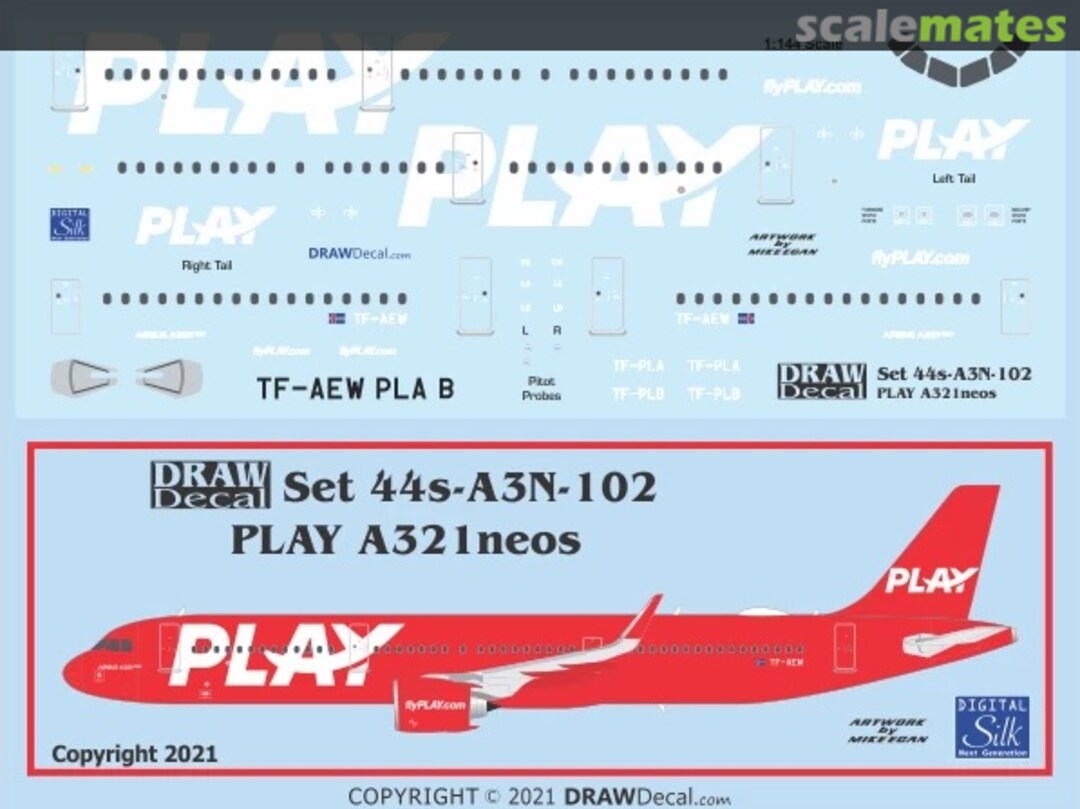 Boxart PLAY A321neo 44-A3N-102 Draw Decal