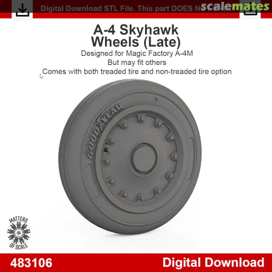 Boxart A-4 Skyhawk Wheels (Late) 483106 Matters of Scale