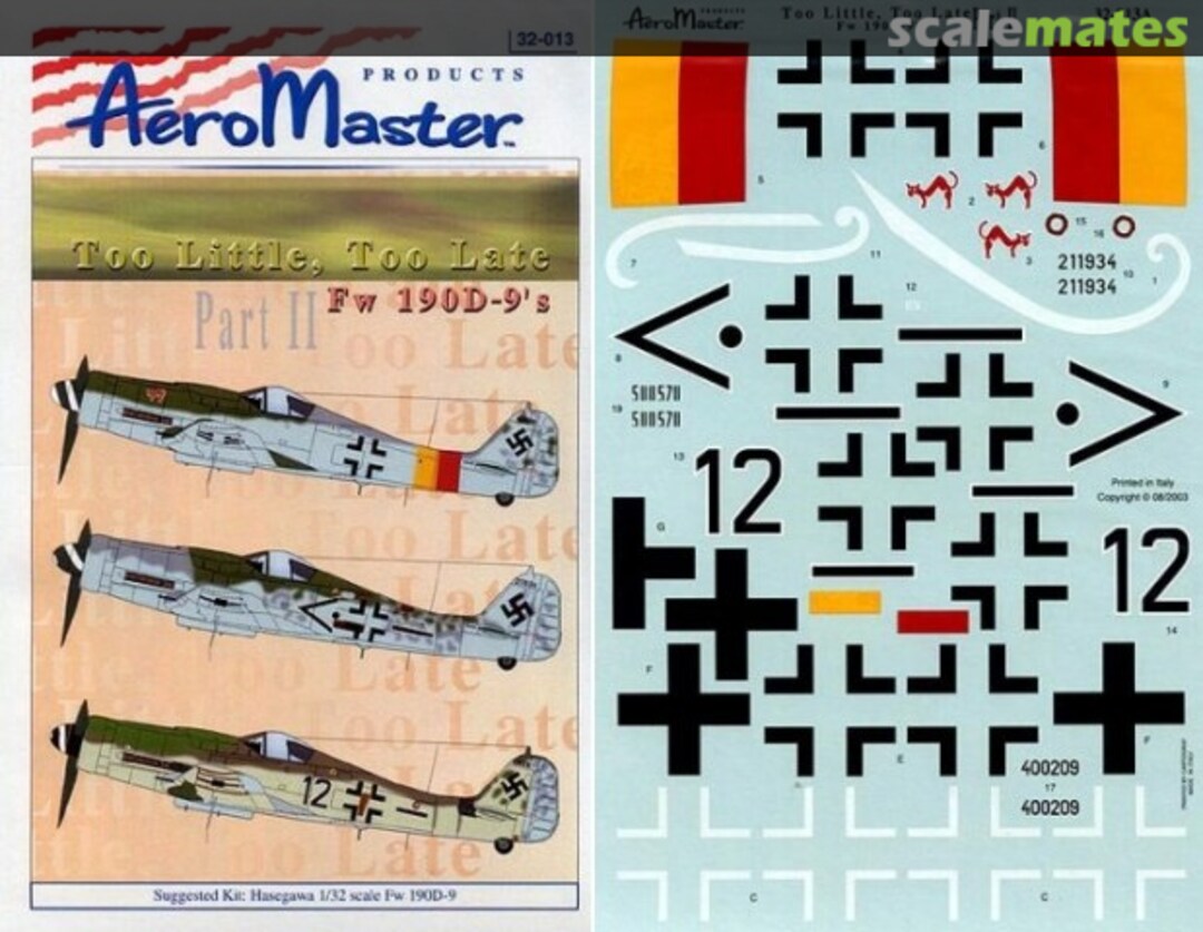 Boxart Too little, Too late Part II Fw 190D-9's 32-013 AeroMaster