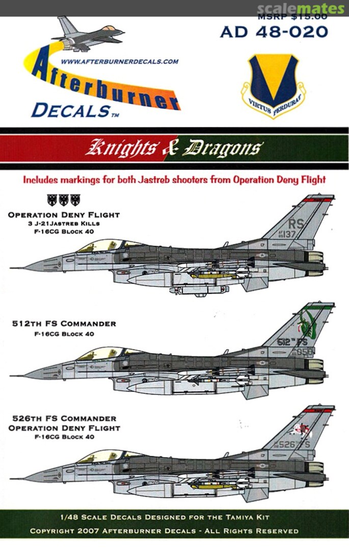 Boxart Knights & Dragons AD 48-020 Afterburner Decals