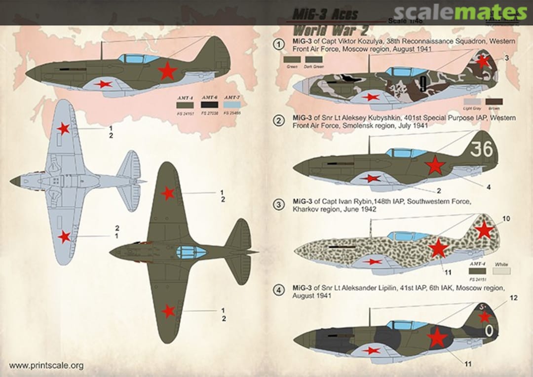 Boxart Mikoyan MiG-3 48-130 Print Scale