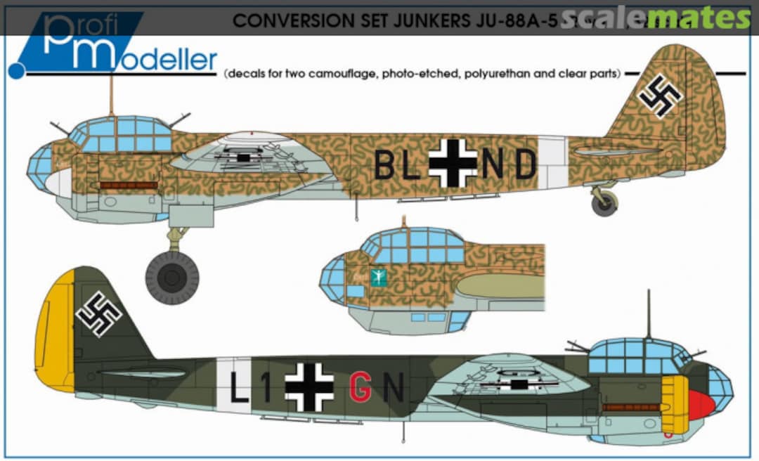 Boxart Ju-88A-5 Conversion set&decals (REV) 32177 Profimodeller