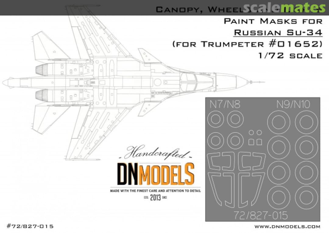 Boxart Su-34 Fullback Canopy, Wheels & Lights Paint Masks 72/827-015 DN Models