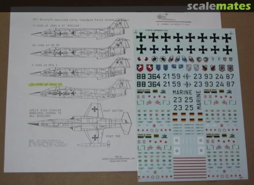 Boxart W. GERMAN LUFTWAFFE F-104'S 72-088 SuperScale International