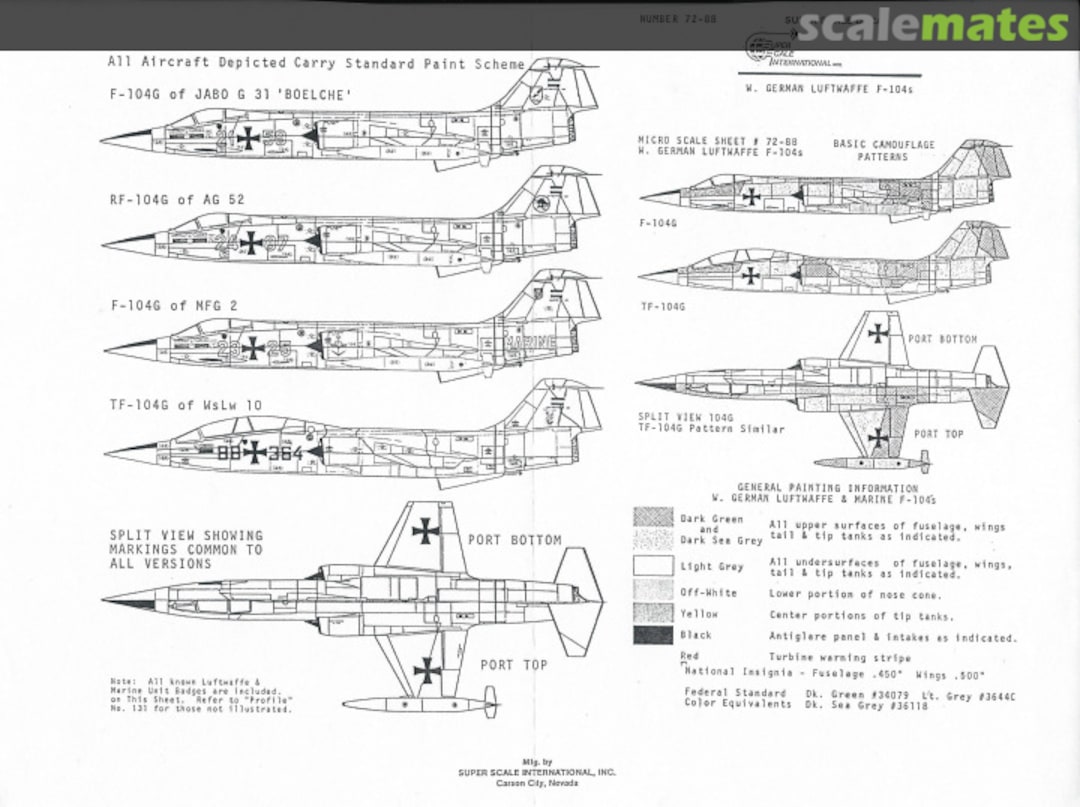 Contents W. GERMAN LUFTWAFFE F-104'S 72-088 SuperScale International